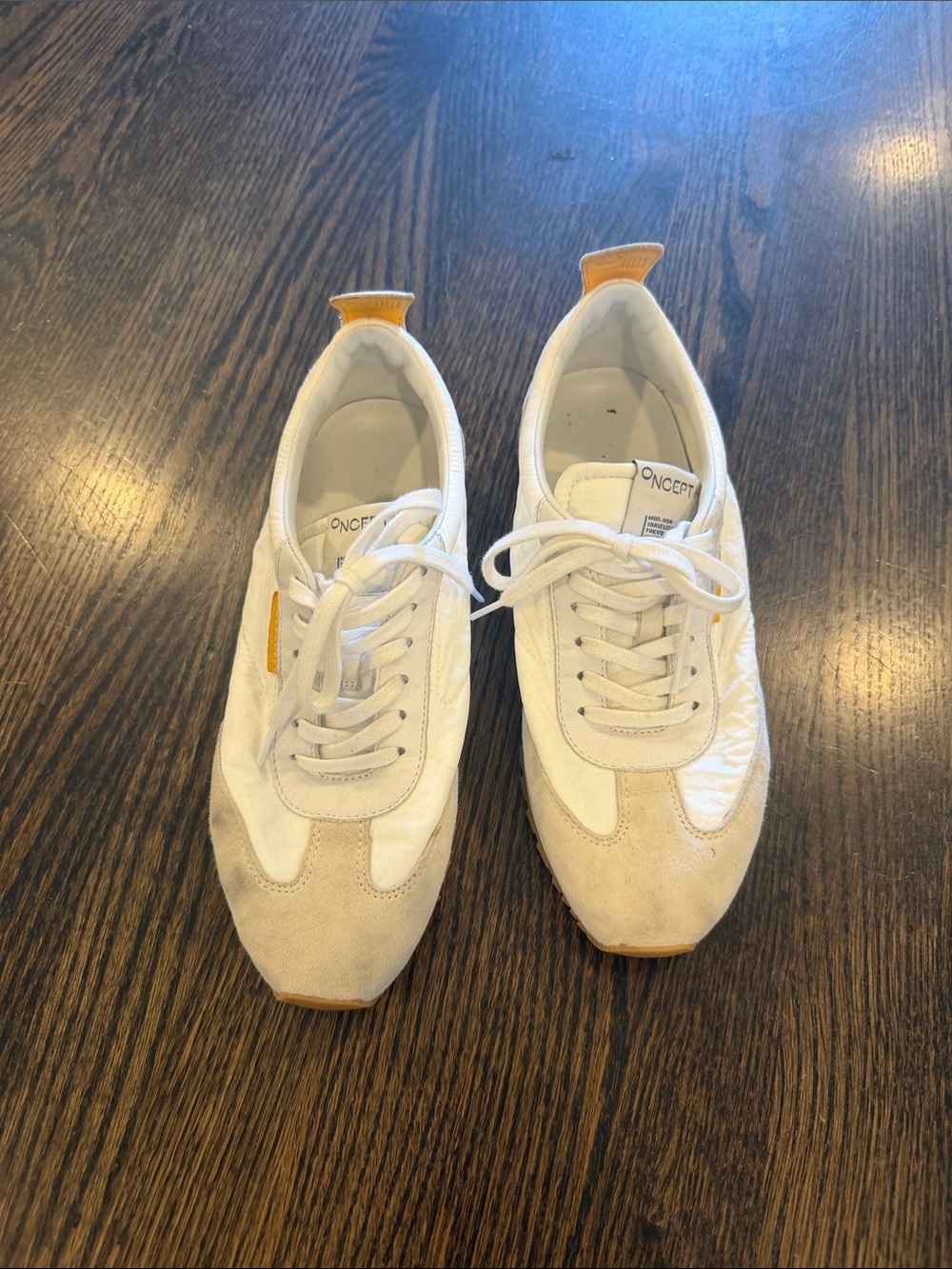 INC International Concepts White and Tan Women's Sneakers